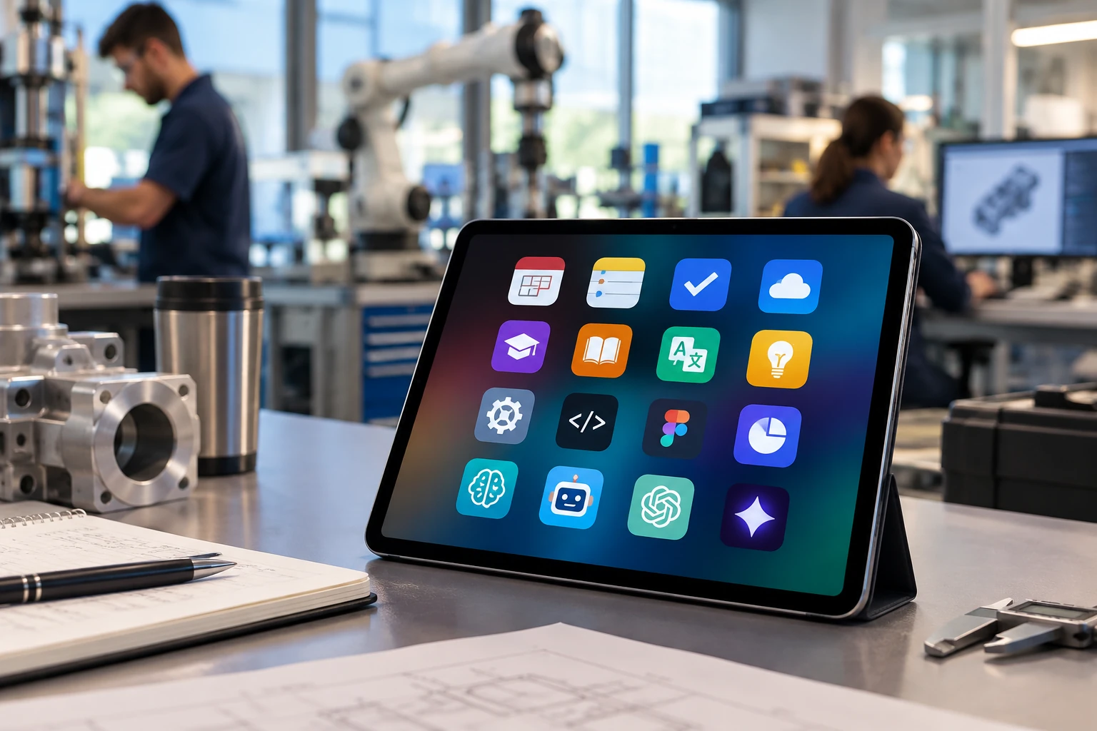 Tablet con recursos y aplicaciones para profesionales.